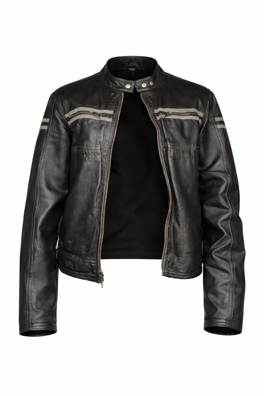 Leather Jacket & Jeans